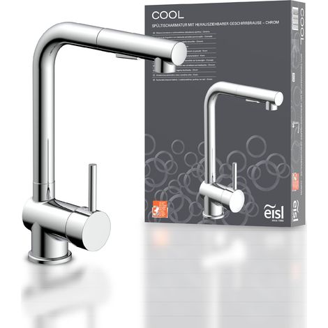 EISL Wasserhahn K�che Einhebelmischer K�chenarmatur Sp�ltischarmatur Mischbatterie Sp�lbecken Herausziehbare Geschirrbrause Zwei Strahlarten NI183ARTCR (1/5)