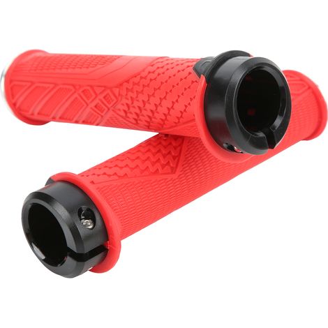Poignées de vélo antidérapantes rouges avec amortisseurs, grips confort pour VTT et vélo de route (1/5)