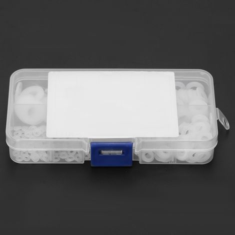 Assortiment de 350 rondelles plates joint anneau nylon plastique blanc M2/M2.5/M3/M4/M5/M6/M8 (1/5)