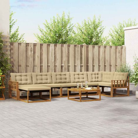 Outdoor-Sofagarnitur 22 pcs Natur und Beige Massivholz Akazie (1/5)
