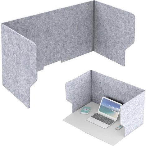 Cloison Pliable en Feutre pour Espace de Travail, Panneau Acoustique Isolant phonique Brise-Vue, séparateur Poste Domestique, Gris (1/5)