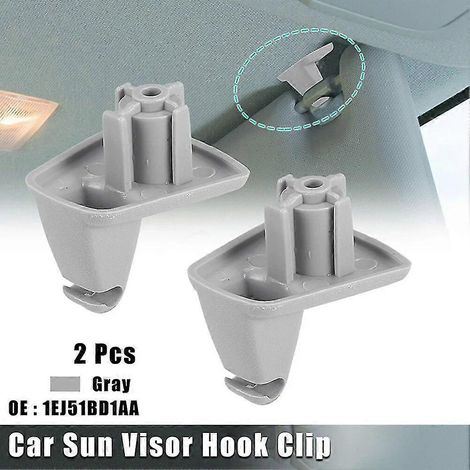 Lot de 2 agrafes grises de fixation pour pare-soleil, compatibles avec Chrysler 300, Dodge Magnum 2007, Charger 2006-2007 et Chrysler 300 2005-2007 (1/5)