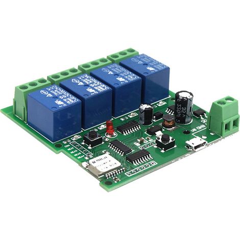 Module commutateur sans fil universel eWeLink télécommande smart 4 voies DC 5V 12V 32V interrupteur wifi minuterie appli téléphone commande à distance compatible Alexa Home vocale domotique (1/2)