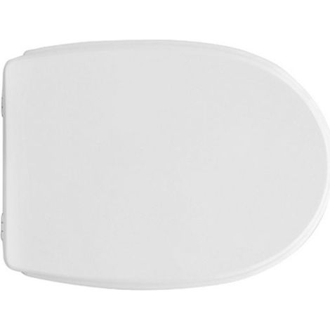 Abattant WC pour WC Delta Futura 42,5-45 x 35,5 cm Abattant WC blanc avec charnie'res re'glables en fonte de bois (1/4)