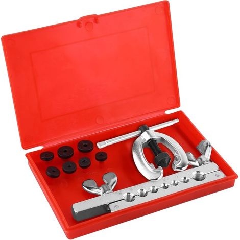 KIT ABOCARDADOR DE TUBOS DE FRENO Y TUBERIAS METRICO 5 a 16mm, 9 PIEZAS  Abocardador aire acondicionado