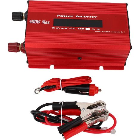 500-W-Sinus-Wechselrichter – 12-V-DC/AC-Wechselrichter – Zigarettenanzünderadapter mit USB-Anschluss für Wohnmobile – 110-V-Niederspannung (1/4)