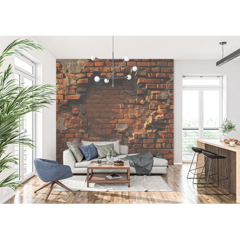 Papier peint brique trompe l oeil - 150 x 250 cm (1/2)