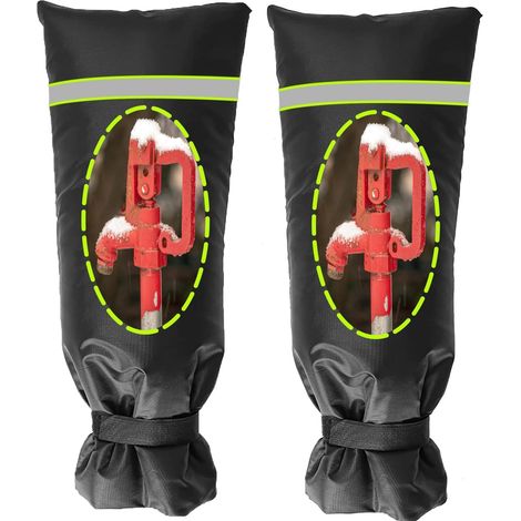 2pcs Housse Robinet Extérieur,  51x20cm Couvercle Antigel pour Robinet d'Hiver, Protection Robinet Exterieur, Housse de Robinet de Jardin Imperméable, Jardin Robinet Protection pour Protéger