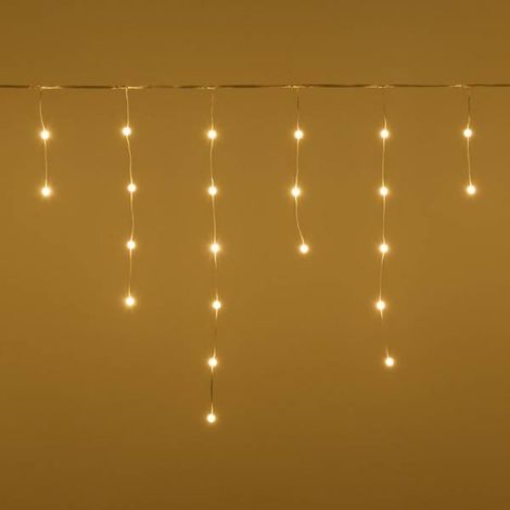 Guirlande stalactite lumineuse 4M 100 mini boules LED blanc chaud 8 jeux lumières IP44 SMART Connect 31V Lotti (1/5)