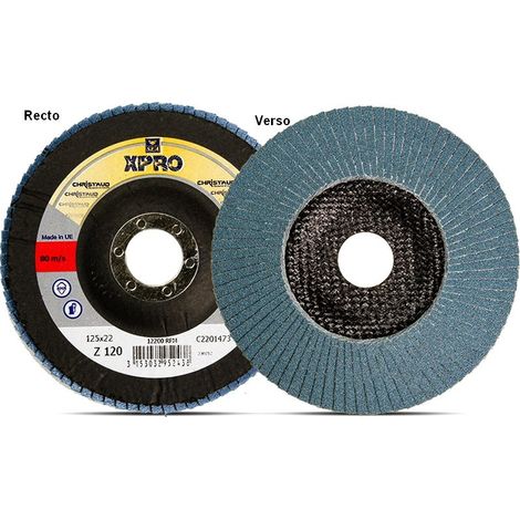 Disque à lamelles bombé SEA TR920 BLUEFLAP zirconium haute performance D.125 x 22.23 mm Épaisseur du grain: P 40 (Très Gros: Décapage)