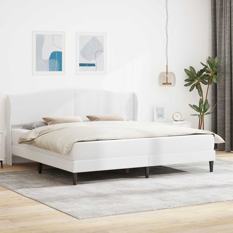 vidaXL Cadre de lit avec tête de lit Blanc 180 x 200 cm Simili cuir (1/5)