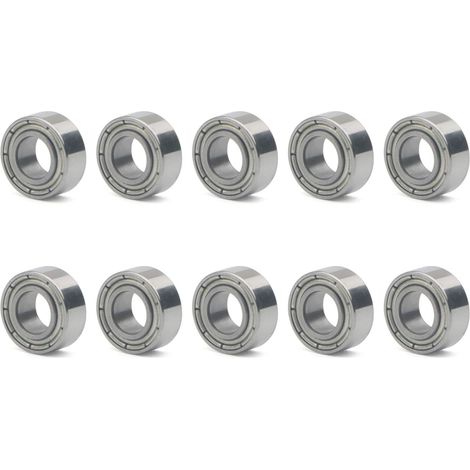 Lot de 10 roulements à billes Deep Groove - Double blindage - Argentés - 5 mm x 10 mm x 4 mm (1/5)