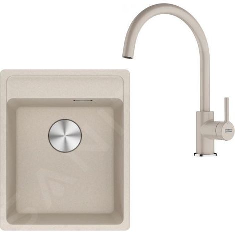 Franke - Set de cuisine G273SA, évier en fragranit MRG 610-37 RTL + robinet FP 6018.082, sahara 114.0700.784 (1/4)