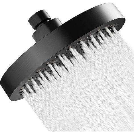 Regenduschkopf – Luxus-Duschkopf – Entspannendes Duscherlebnis – Einfache Installation – 15 cm – Schwarz (1/5)