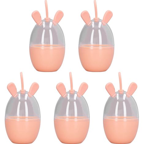 Boîte à maquillage 5 pièces, mignonne et portable, de grande capacité, idéale pour ranger vos éponges à maquillage (œufs) pour femmes et filles. (1/5)
