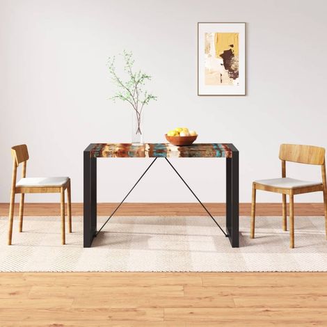 Table de salle à manger en bois massif recyclé, 120 cm (1/5)
