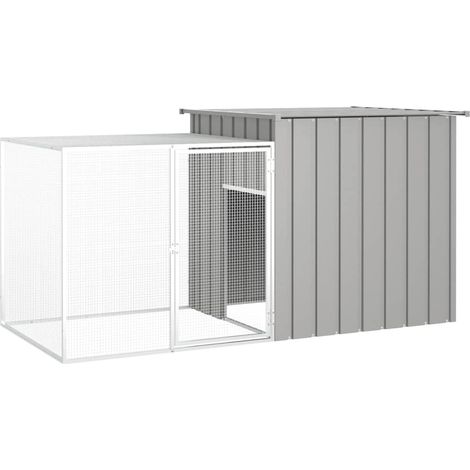 Conejera 200 x 91 x 100 cm acero galvanizado gris 020041946