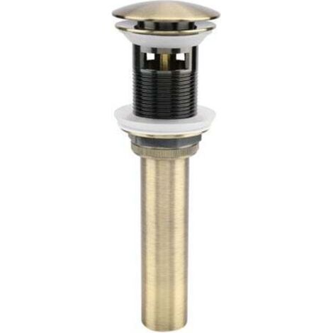 G1 1/4 " Pop-up Bouchon Bonde de Lavabo Vidange Clic-clac avec Trop-Plein en Laiton Bronzé Universel Valve Draineur d’Evier Vasque Siphon - avec Trop-Plein (1/4)