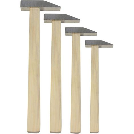Set de 4 mini marteaux - en acier et manche bois - multirex