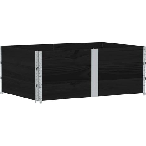vidaXL Paretali per Pallet 3 pz Neri 150x100cm Legno Massello di Pino