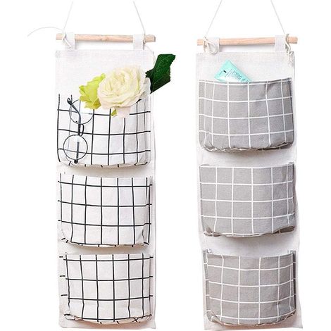 Sacs de rangement muraux 2PCS (gris + blanc)-Fei Yu (1/2)