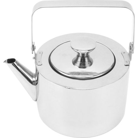 Bouilloire en acier inoxydable avec passoire, bouilloire en métal épais avec sifflet et poignée ergonomique, compatible avec tous les feux, petite capacité 1 l. (1/5)