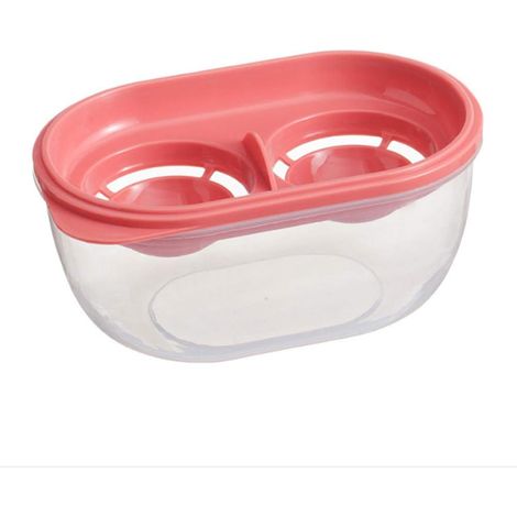 1 paquet de séparateur de blanc d'œuf à deux compartiments grande capacité, filtre rapide en plastique pour jaune d'œuf (poudre de corail) (1/3)