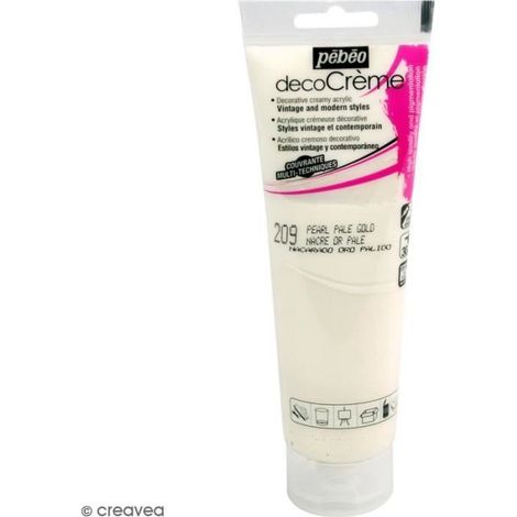 Peinture acrylique - PEBEO - DecoCrème - Doré pâle - 120 ml - Nacré (1/2)