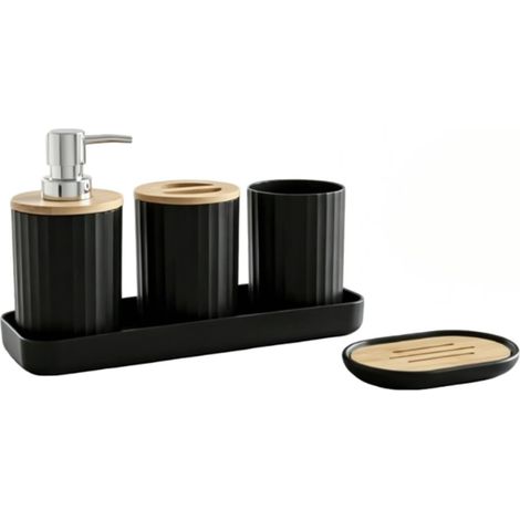 5-piece bathroom accessory set with soap dispenser (1/5)