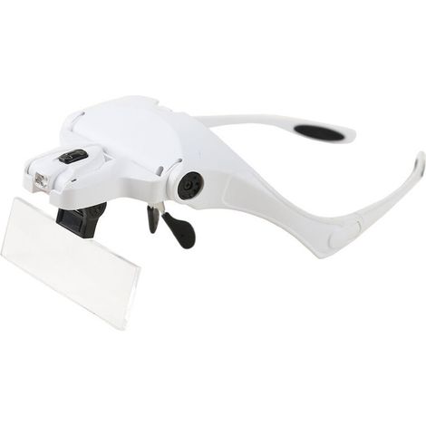 Lunette Loupe avec 2 LED - Rightwell Loupe Eclairante Loupe Frontale pour Lecture (1/5)