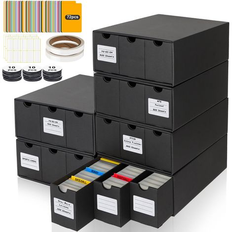 Boîte de Rangement pour Cartes à Collectionner 18000+ Cartes, Organisateur de Cartes avec 60 Diviseurs, Boîte pour Cartes TCG, MTG, PTCG avec Étiquettes et Ruban Adhesif (1/5)
