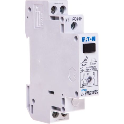 Interruttore modulare a 2 posizioni 2Z 16A con spia luminosa 230V AC/DC Z-SWL230/SS 276306