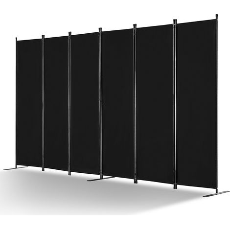 Paravent Multifonctionnel à 6 Panneaux, Cloison de Séparation Autoportant 311 x 180,5 cm, Séparateur de Pièces Intérieur Pliable, Brise-vue pour Confidentialité, Bureau, Chambre, Salon, Noir (1/5)