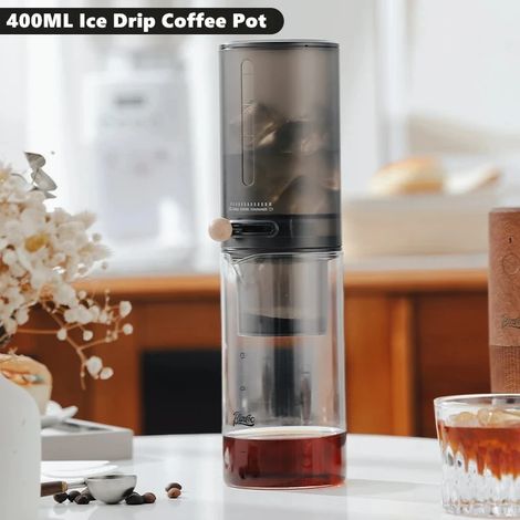 Cafetière à filtre portable en verre (noire), cafetière hollandaise pour infusion à froid, ensemble barista professionnel (1/5)