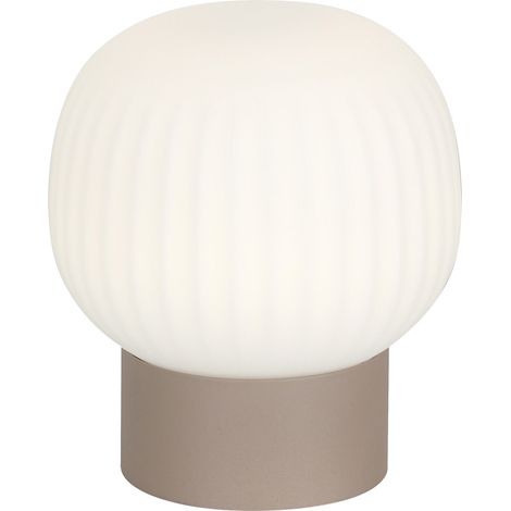 Lampe table Montes bronze abat-jour blanc LED 6W Italux