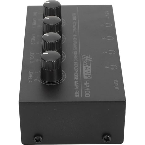 Amplificateur Audio 4 Voies Stéréo Réglage Volume Indépendant Faible Bruit Compact Alimentation 100‑240V Prise UE