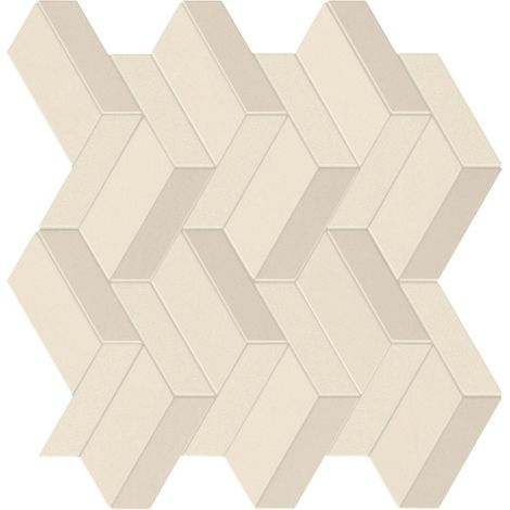 Mosaïque effet Enduit Blanc Lin Wave 32,4x30,6x0,85 cm Mat Calviro - Mur intérieur (vendu par carton de 0,59 m²) - RO'MA CARRELAGE