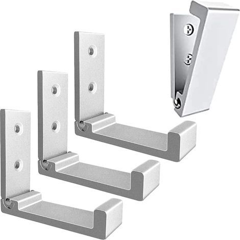 Set of 4 Folding Wall Hooks - Invisible Coat Hooks, Aluminum Wall Hook, Aluminum Alloy Wall Hanging Hook, 90° Folding Coat Hooks - Silver (1/5)