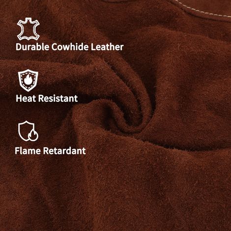 Ortviai Tablier en Cuir Premium pour Soudure, Cuisine, Menuiserie – Résistant à la Chaleur et Ignifuge, Poches à Outils (1/4)