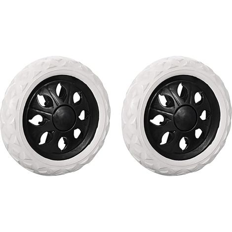 Lot de 2 roulettes de rechange pour chariot de courses - 15,2 cm de diamètre - Caoutchouc moussant noir