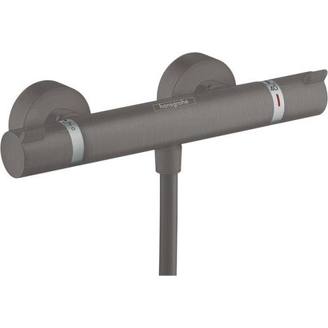 mitigeur Thermostatique douche noir chromé brossé