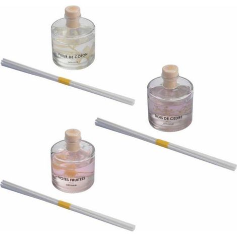 Lot de 3 diffuseurs Botanica - Bois de Cedre / Notes Fruitées / Fleur de Coton - 100 ml - Livraison gratuite (1/4)