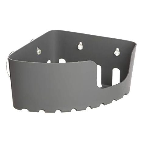 Cesta portaoggetti con ventose Plasticos Tatay 11x20x20 cm grigio (1/3)