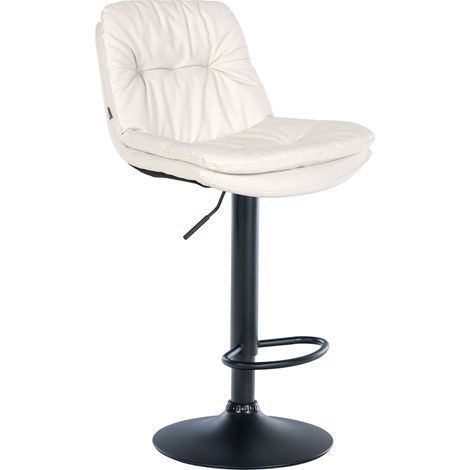 Sgabello alto x1 per cucina e bar con seduta morbida in similpelle bianco scuro struttura in metallo nero 100005800