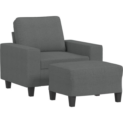 Maison Exclusive - Sessel mit Hocker Dunkelgrau 60 cm Stoff