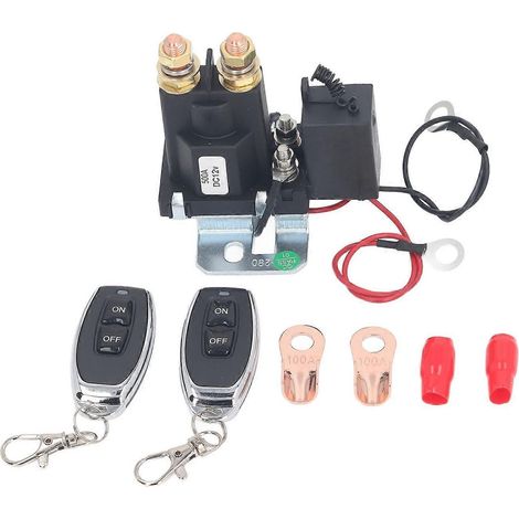 Interrupteur à relais sans fil avec protection contre les courants de fuite, interrupteur de télécommande sans fil multifonctionnel avec 2 contrôleurs, 12 V, 500 (1/4)