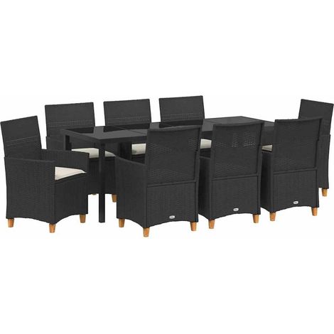 Maison Exclusive - Set da Pranzo per Giardino 9 pcs Nero polyrattan