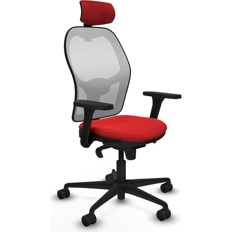 Jorquera sincro malla blanca similpiel rojo brazos 3D base nailon cabecero 2D ruedas 65mm nailon (1/5)