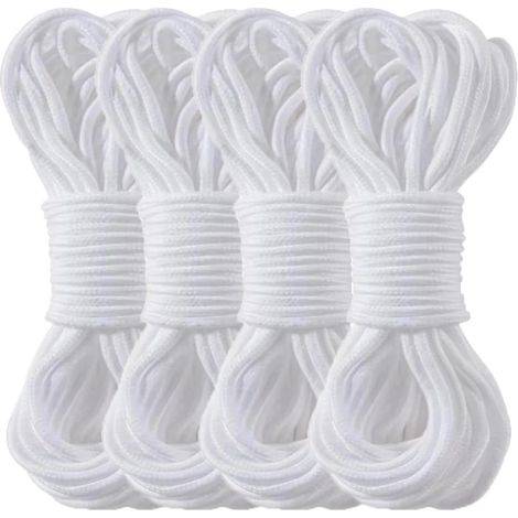 Corde en coton à mèche auto-arrosante (4 mm - 20 m) pour pots de fleurs et plantes - Cordon absorbant pour arrosage automatique goutte à goutte - Fournitures de jardin (1/4)