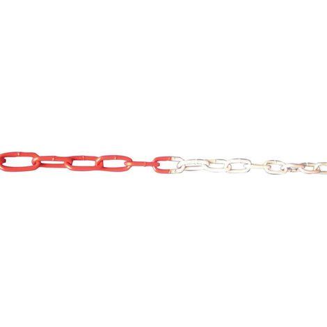 Chane de barrage rouge / blanc, plastique 6 mm, VE 25 m